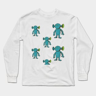 Eared Alien Pattern Long Sleeve T-Shirt